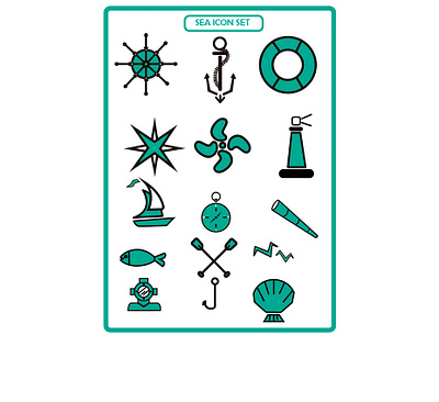 Iconos Marinos branding diseño icon ilustración vector