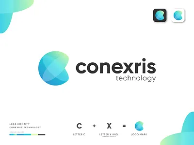 C+X For Conexris | Modern Logo Design abstract app logo best logo brand identity branding c letter data digital gradient graphicbooss lettermark logo minimal modern logo tech technical technology typography x letter zahidbrand
