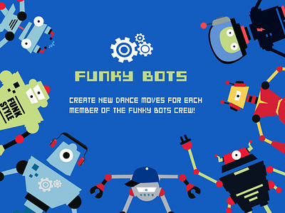 Funky Bots - Screenshot 1 animation branding design graphic design illustration typography ui ux vector