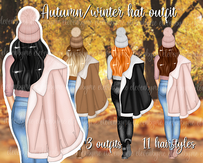 013040FA 8748 4554 9F75 DC524B14AB3A autum flat girl hat illustration outfit procreate winter