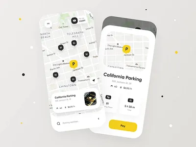 Parking Space Finder Concept animation app app design automotive car car spot interaction map mobile app mobile design mobile ui mvp navigation parking parking app parking lot tariff ui ux vehicle