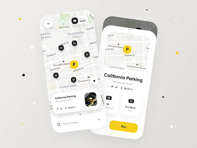 Parking Space Finder Concept animation app app design automotive car car spot interaction map mobile app mobile design mobile ui mvp navigation parking parking app parking lot tariff ui ux vehicle