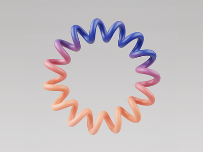 Spring 3d circle design gradient minimal modelling spiral spring