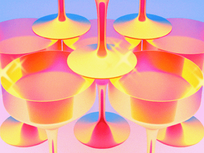 Digital Art - Cocktail Glasses abstract art art direction artwork branding color blend colorful cover artwork digital illustration geometric shapes glass gradient gradient mesh gradients illustration minimal music cover party retro futuristic simplicity wall art