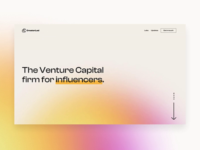 CreatorLed Website branding gradient interactions logo motion ui venture capital webflow