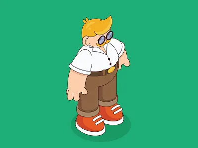 Man 2d cartoon character illustration isometric illustration isometry man vector