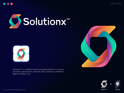 Solutionx Logo design | Cybersecurity brand identity branding cybersecurity logo logo logo design s logo security logo shield logo