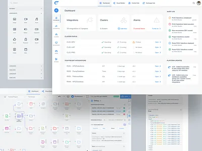 Visual Builder App app components dashboard flow integrations saas saas design script status ui ux visual builder webapp
