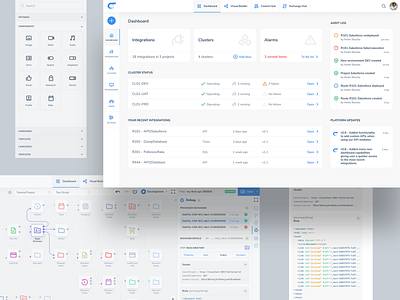 Visual Builder App app components dashboard flow integrations saas saas design script status ui ux visual builder webapp