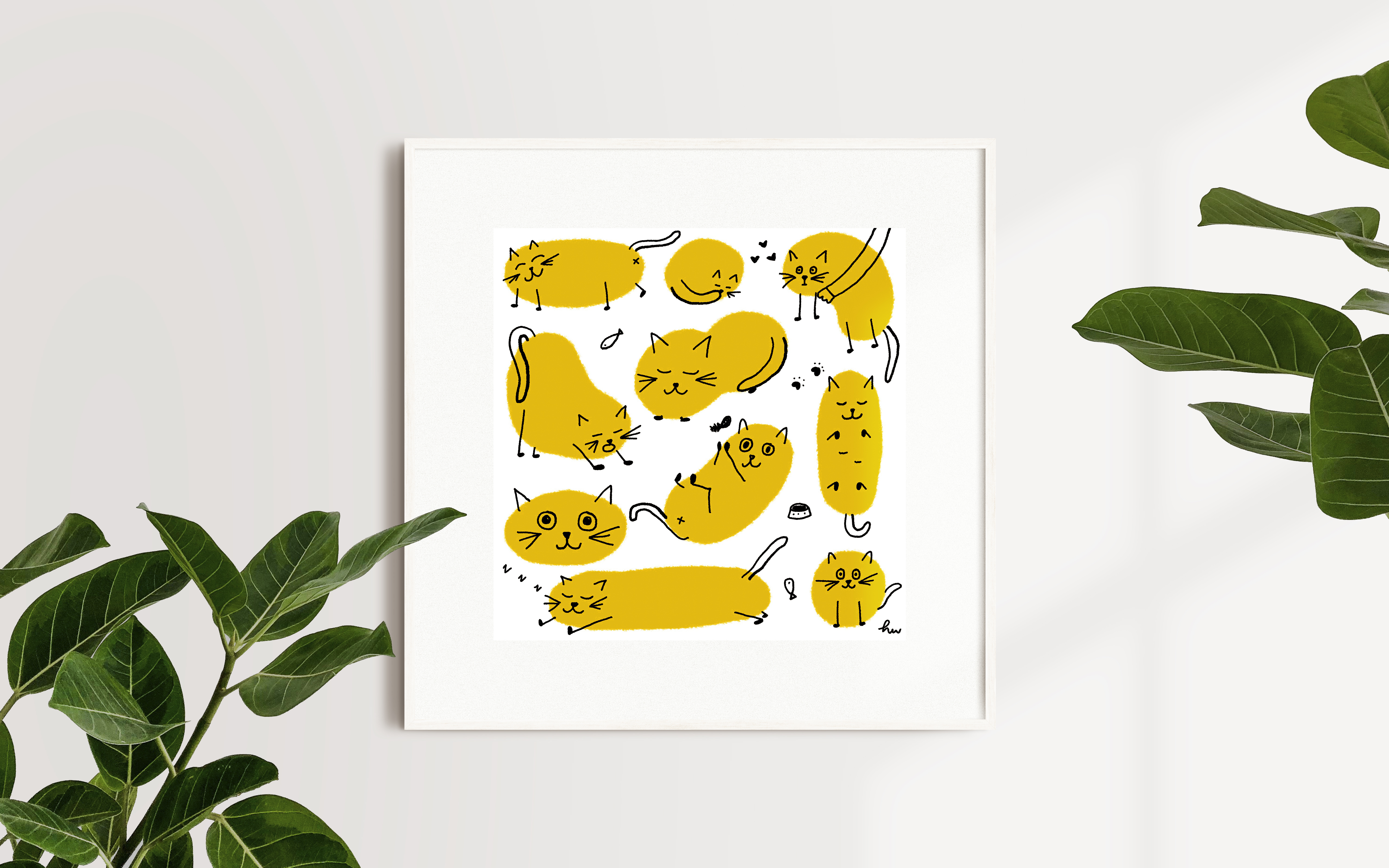 Example of Cat Art Print