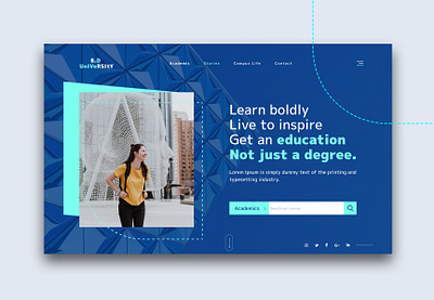 University web UI Concept abstract clean ui color concept creative design figma figmadesign idea landing minimal page prototype theme ui unique university ui ux web website