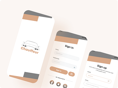 Chauffeur mobile app branding chauffeur design driver driver app figma figmaafrica logo mobile app ui