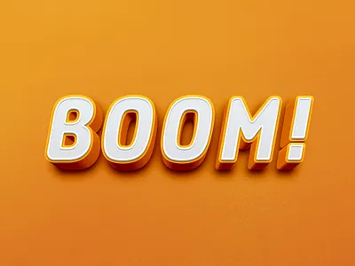 3D Text 3d art 3d design 3d text effect adobephotoshop boom branding colors creative creative design effects gradient illustration lattering logo logodesign minimal art orange text text logo vector