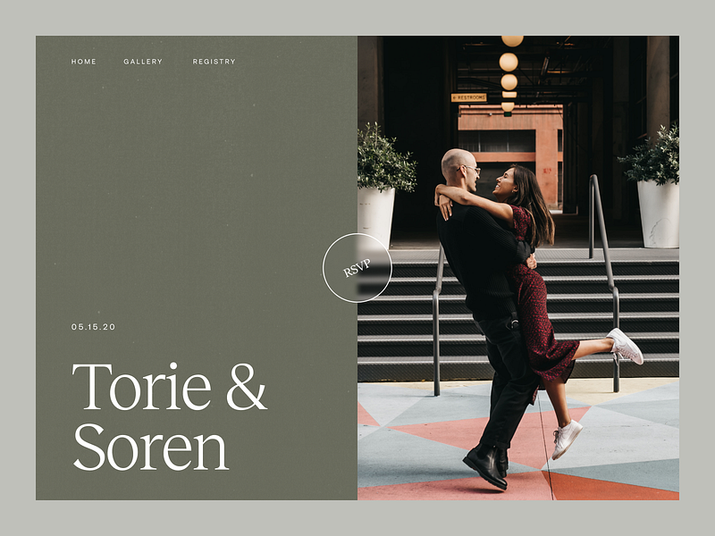 Wedding Website clean couple design digital flat green minimal minimalist serif simple typography ui ux web wedding wedding invitation