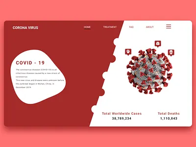 Corono Virus Disease (COVID-19) Landing Page covid19 design illustration ui virus web