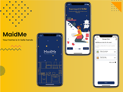 Maid services portfolio adobe xd app design maid maid service portfolio ui ux walkthrough
