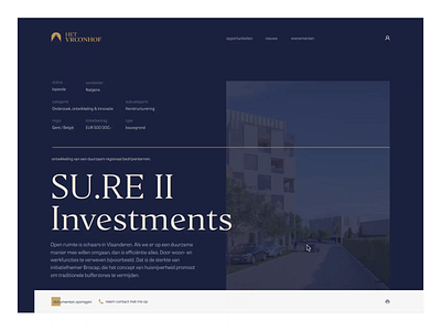 Het Vroonhof — Project Detail animation branding brandstof bruges collective design details details page front end front end front end development interface platform ui ux web app web application web apps website
