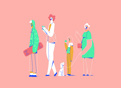 Bus Queue - Character exploration adobe illustrator character character animation character design character illustration explainer video illustration passangers vector illustration