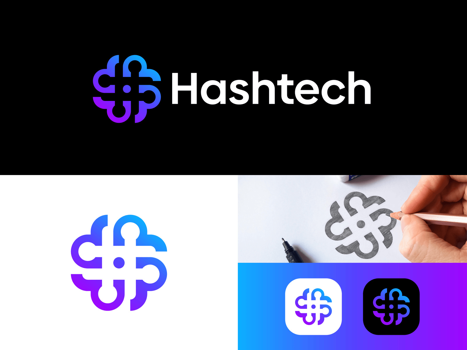 Hashtech Logo Brand Guidelines brand guidelines brand identity brand style branding creative logo flat logo hashtag logo logo design logo designer logomark logos logotype minimalist logo modern logo startup logo symbol technology typography visual identity