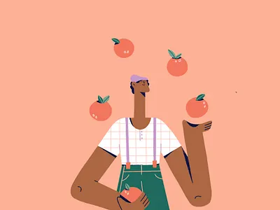 If life gives you oranges, learn to juggle 🍊🍊🍊 adobe illustrator character character design character illustration illustration illustrator line art procreate ux vector illustration