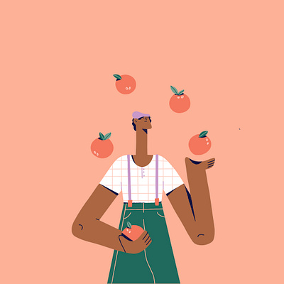 If life gives you oranges, learn to juggle 🍊🍊🍊 adobe illustrator character character design character illustration illustration illustrator line art procreate ux vector illustration