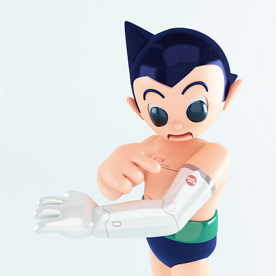 Tetsuwam ATOM/Astro Boy tribute 03 3d modelling android anime astro boy astroboy atom bjork characterdesign cinema 4d cyberpunk fanart illustration manga motion design osamu tezuka robot tribute