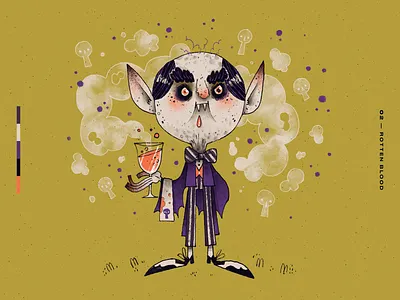 Drawtober 2019 | 02 — Rotten Blood art artwork blood character character design drawtober halloween handmade illustration inktober scary vampire