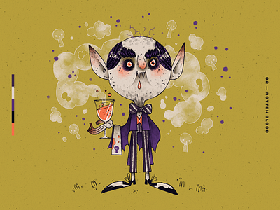 Drawtober 2019 | 02 — Rotten Blood art artwork blood character character design drawtober halloween handmade illustration inktober scary vampire
