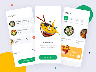 Food Delivery App app cards clean delivery app delivery service food food app food delivery illustration minimal mobile mobile app offer order ordering ui vegetable vegetarian vegetation