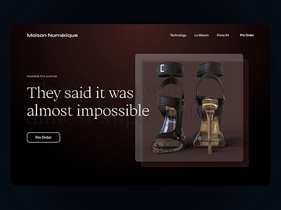 Tech High Heels Concept 3d 3d design animation dark elegant fashion high heels interaction design interfaces landing page minimal minimalism product page style typography ui ui design ux web website