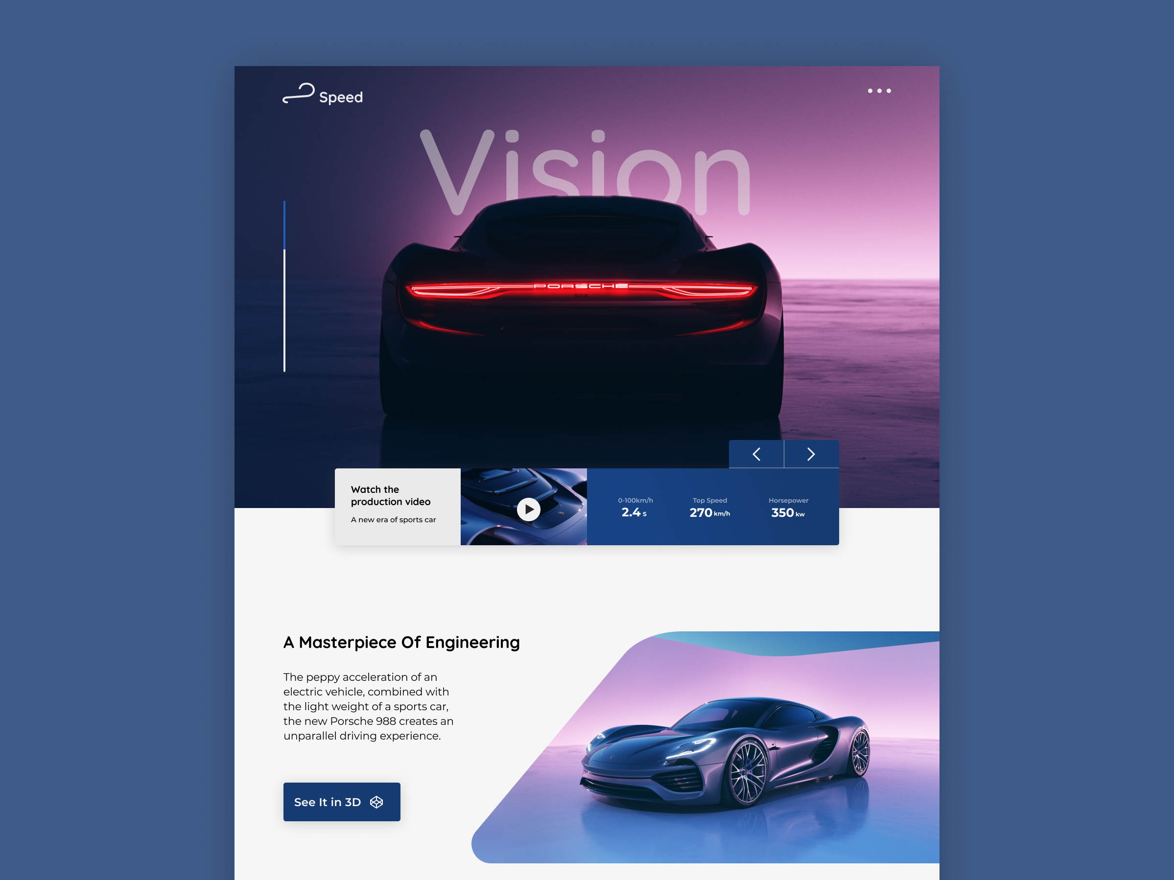 Example of Speed Concept Car Website