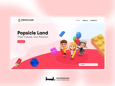 Popsicleland website adobe xd daycare ui uidesign uiux userinterface ux uxui web website