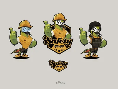 Safety go-go safety brand identity safety logo safety mascot safety mascot logo