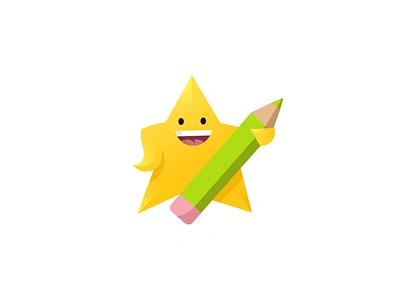 Star brand branding cartoon character cute design elegant funny happy illustration logo logotype mascot modern nice pencil smart star wonderful write