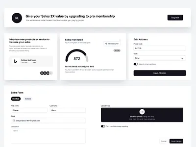Sales UI Components admin ui app design card chart color dashboard design dribbblers illustration interface minimal mobile product design sales simple typography ui uiux ux website