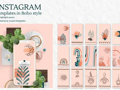Boho Social Media Stories Layout blog blogger boho elegant instagram stories template instagram story instagram story template instagram template media minimal modern pack posts simple social media social media pack social media template social media templates stories template