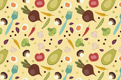 Veggies bright color flat design pattern vegetables yellow