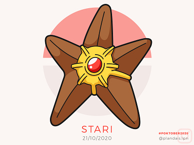 Stari / Staryu - Poktober 2020 challenge dessin draw drawing fish illustration illustrator pokemon pokemon art poktober poktober2020 star starfish stari staryu twenty first twenty one vector vingt et un