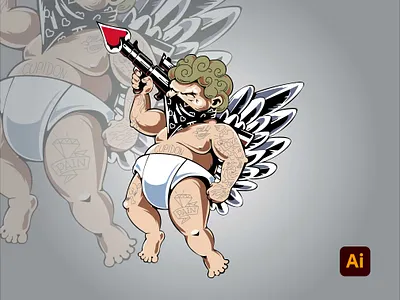 Cupidon adobe adobe illustrator adobe photoshop art artwork degital drawing design digital art drawing illustration kingtharu vector