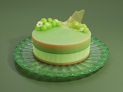 Melon Mousse Cake 🍰🍈 3d 3d blender 3d illustration app blender cakes design dessert booking app desserts graphic design illustration melon mobile mousse ui ui design uiux