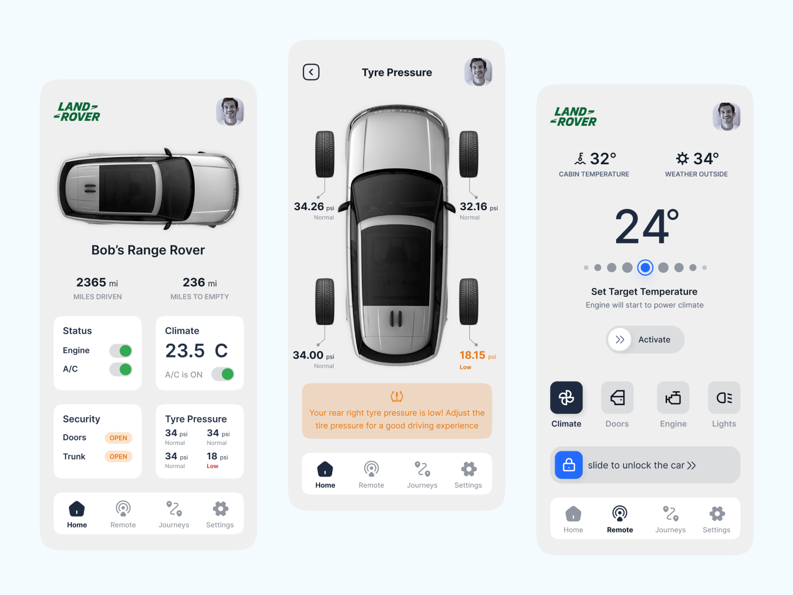 Land Rover Remote App Redesign Concept. by Arjun Kani on Dribbble
