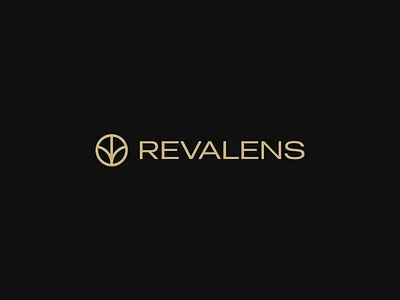 Revalens black brand branding branding design dark design gold hellohello isotype logo marihuana minimlist revalens simple