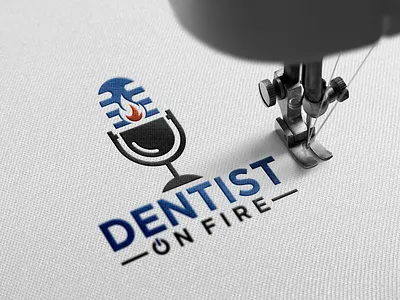 logo design design fire icon podcast vector