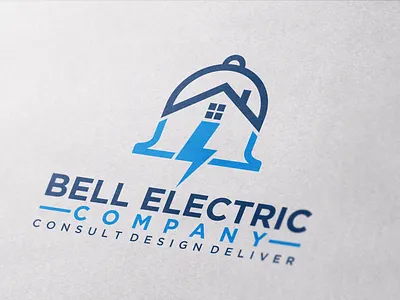 logo design bell electric bells bolt contruction design electric home icon industrial logo vector