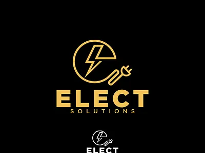 logo design elect solutions bolt design electric icon logo vector