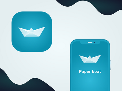 Paper Boat Logo app blue boat design flat graphic design illustration logo minimal mobile app ocean ocean logo paper paper art paper boat paper boat logo sail logo sailing vector web