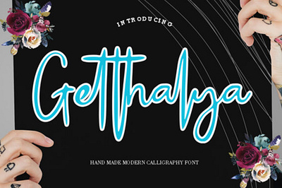 Getthalya handwritten logo wedding wedding invitation