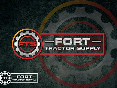 logo fort tractor supply design gear icon industrial logo vector