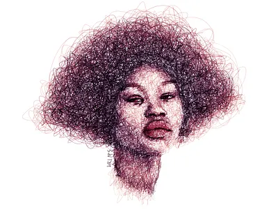 Awengchuol contemporaryart digital painting illustration portrait portrait art portrait illustration scribble scribble art scribbles women