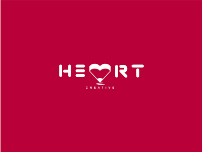 Heart Creative Logo branding design flat logo typography